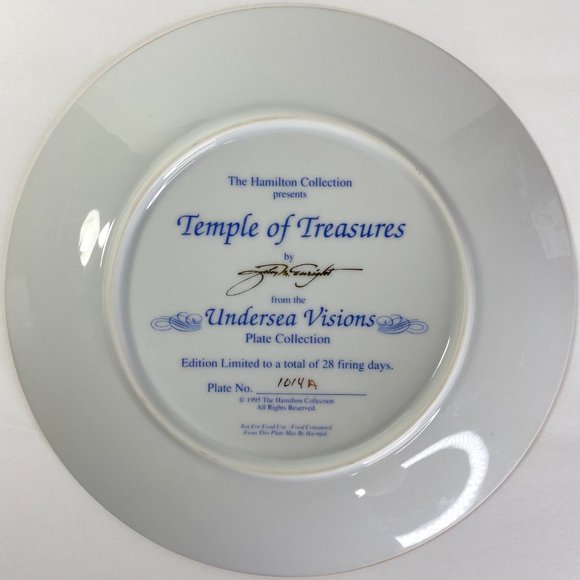 Undersea Visions Temple of Treasures Plate 1014A 1995 - Picture 6 of 7
